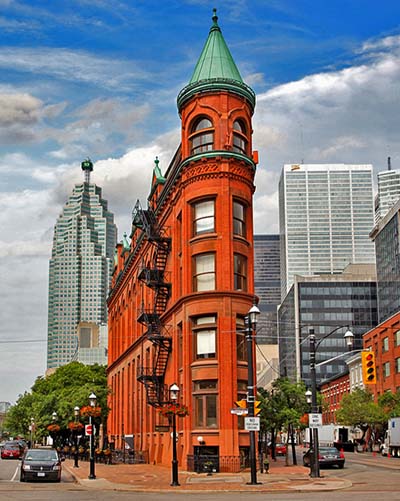 Toronto Flatiron Building - Gooderham Building.  Front Street and Wellington Street, Toronto